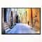 Designart - Pictorial Street of Old Italy - Cityscape Framed Canvas Art Print